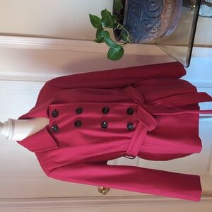 Old Navy Coral Pink Double Breasted Belted Wool Blend Peacoat. Size XXL